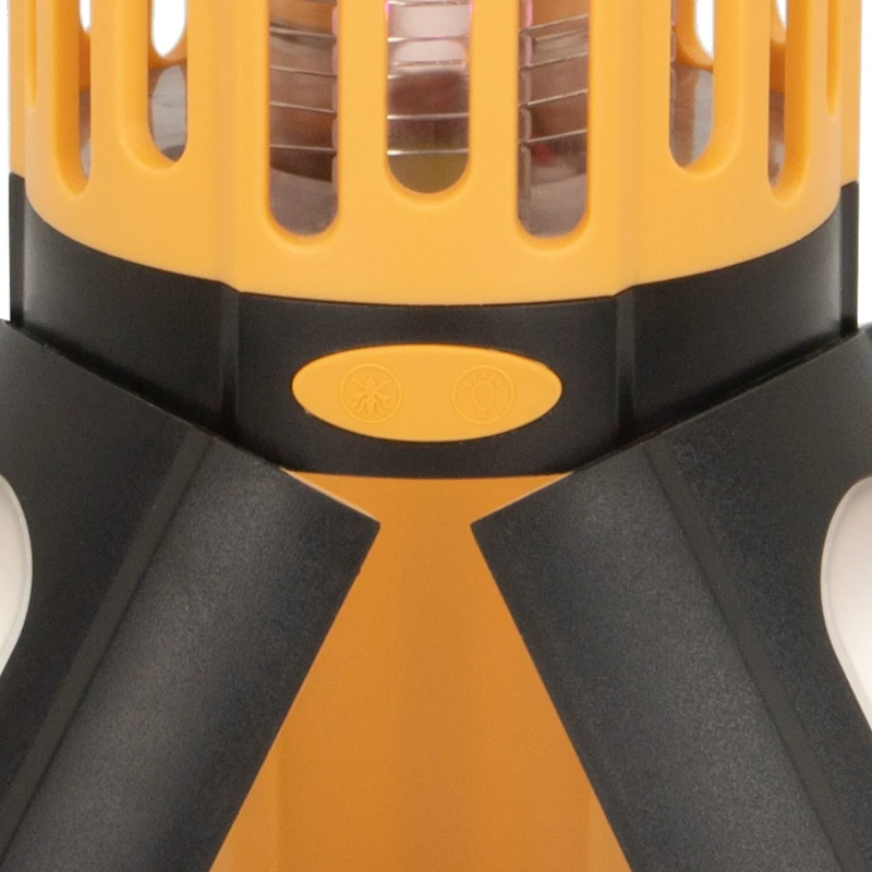 Lámpara Antimosquitos LED 2 en 1 Portátil 18 LED 45 Lúmenes 8x8x23 Cm, Amarillo y Negro