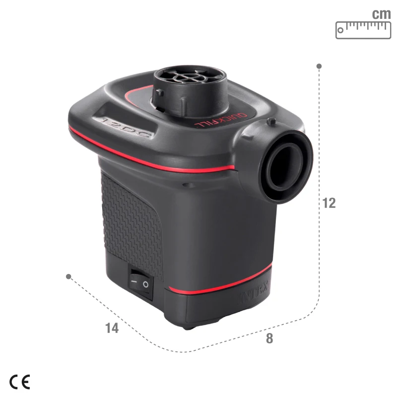 Inflador Eléctrico Intex Quick Fill 650 L/Min, 14,5x12,5x14,5 Cm, Negro