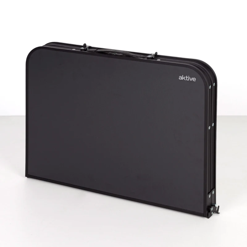 Mesa Plegable Camping Maletín Nivelable Antideslizante, 64x8x48,5 Cm, Negro