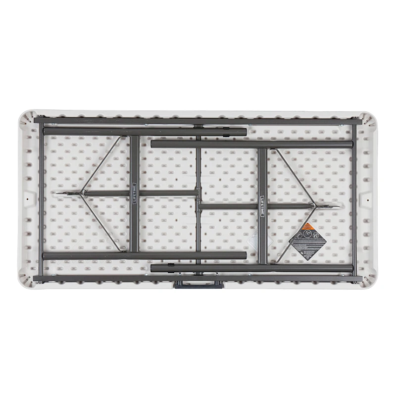 Mesa Plegable Rectangular Ultrarresistente con Tablero 54 Mm, 122x61x74 Cm, Crema
