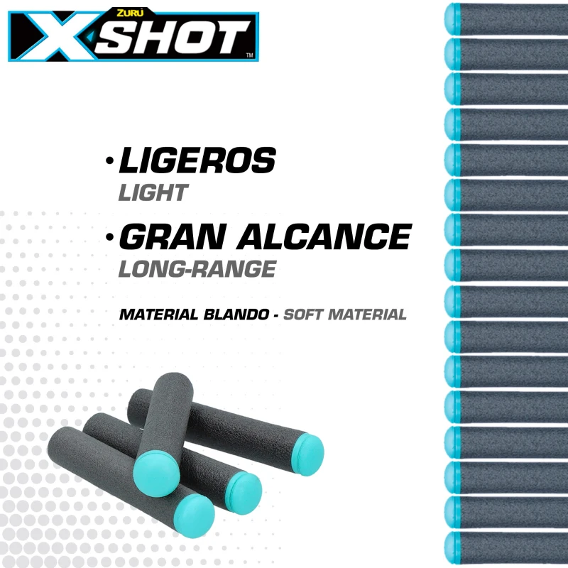 Dardos de Gomaespuma X-Shot Pack 200 Unidades, 16,5x9,5x24,5 Cm, Multicolor