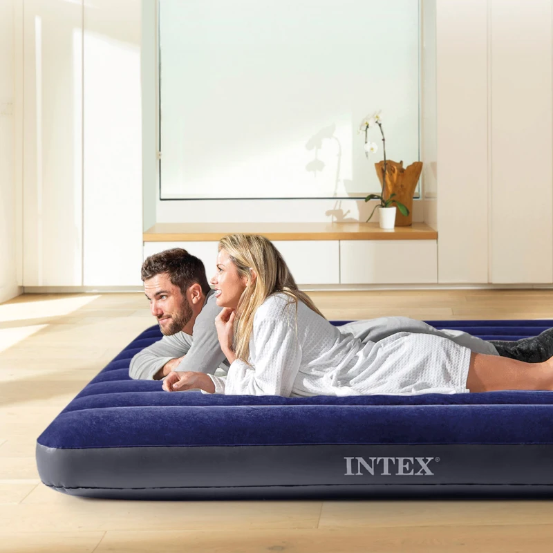 Colchón Hinchable Intex King Size Dura-Beam Fiber-Tech, 183x203x25 Cm, Beige