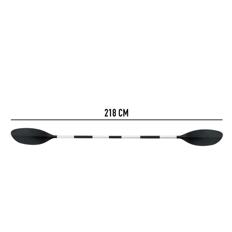 Remo Kayak Desmontable 5 Partes Aluminio y Palas de PVC, 218 Cm, Negro