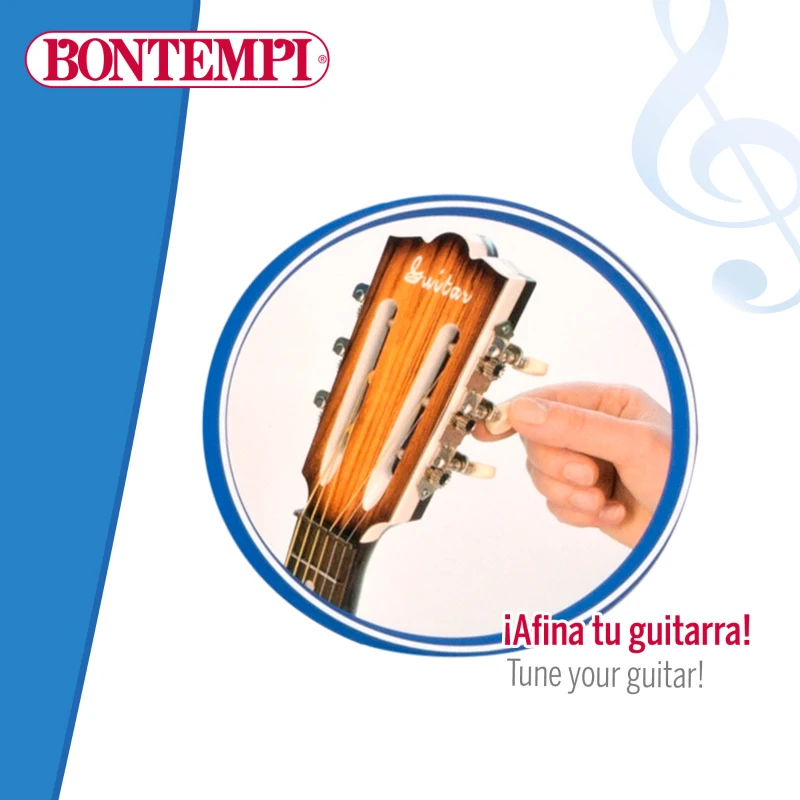 Guitarra Infantil Folk Bontempi 6 Cuerdas Afinables, 68 Cm, Madera