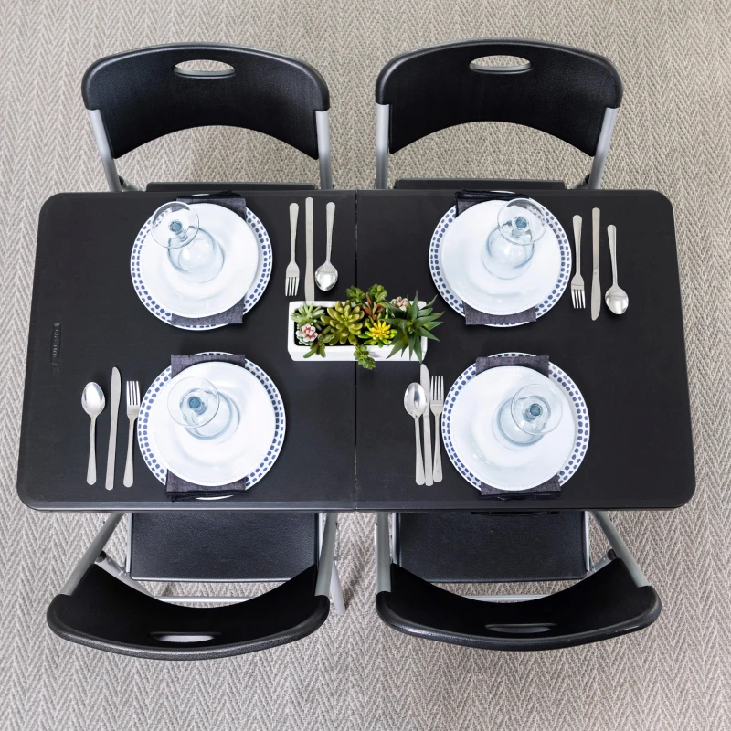 Silla Plegable Lifetime Ligera Ultraresistente 50x48,5x84 Cm, Negro