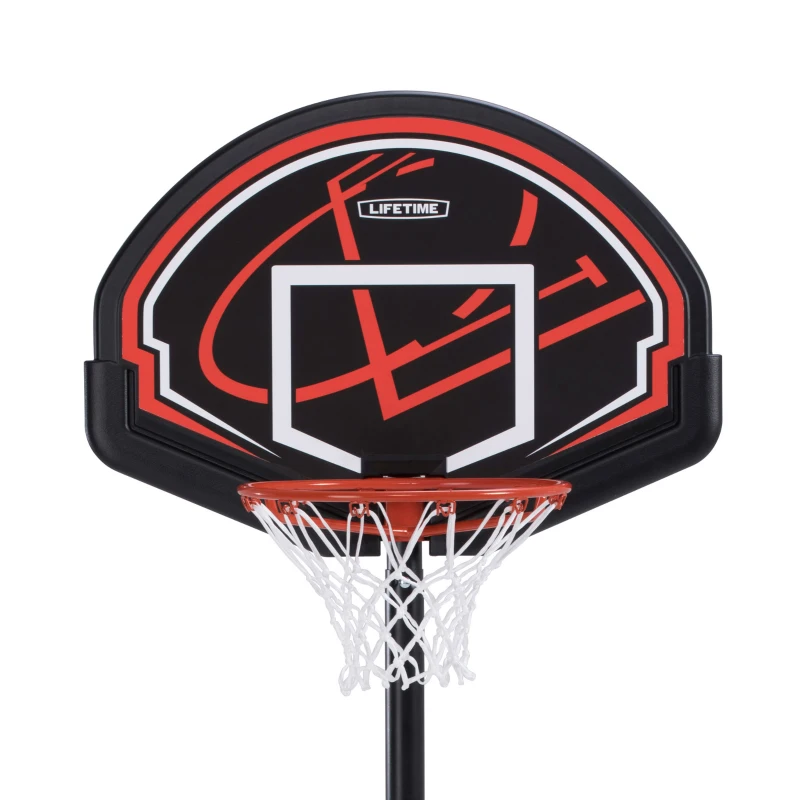 Canasta de Baloncesto Portátil Ultrarresistente 81x58x165-222 Cm, Negro y Naranja
