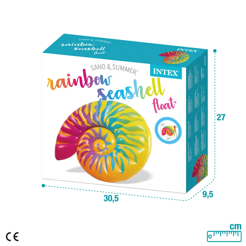 Colchoneta Hinchable Caracola INTEX, 157x127x25 Cm, Multicolor