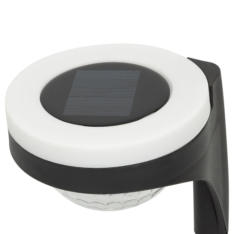 Pack 2 Focos Solares LED Doble Luz Cálida, Ø12x49 Cm, Negro y Blanco