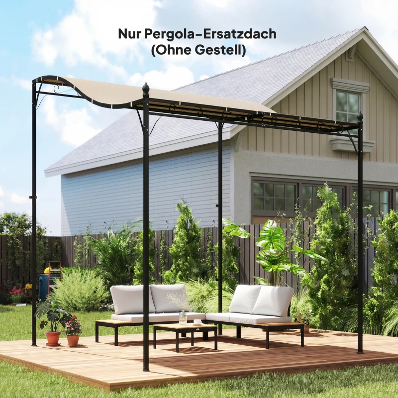 Outsunny Ersatzdach für Pergola Sonnensegel für Terrassenüberdachung Ersatz-Dachplane für 3 x 3 m Pavillon 298x293 cm Cremeweiß