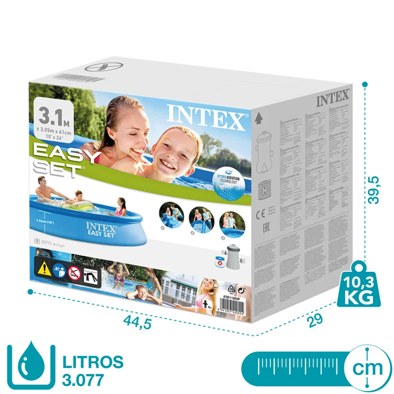 Piscina Hinchable Intex Easy Set con Depuradora, 305x61 Cm, Azul