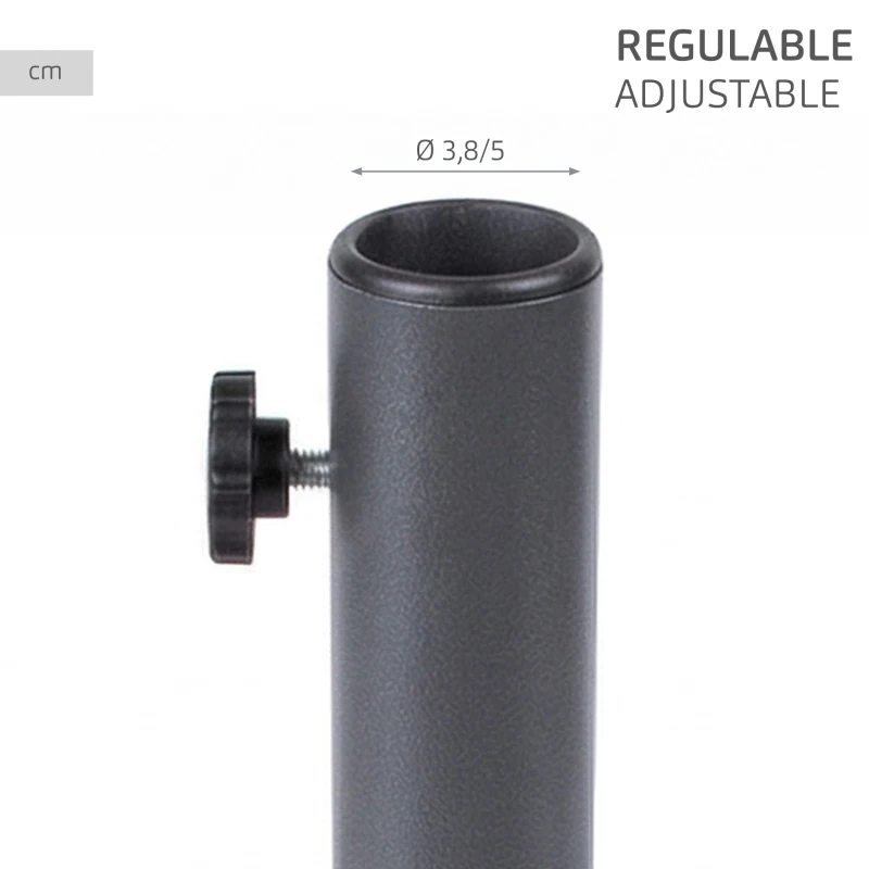 Base en Cruz Aktive Plegable con Tubo Ajustable, 86x86x34 Cm, Negro