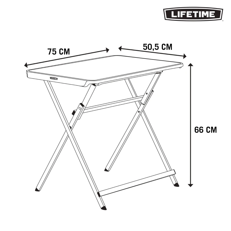 Mesa Auxiliar Plegable Rectangular, 75x50,5x66 Cm, Negra