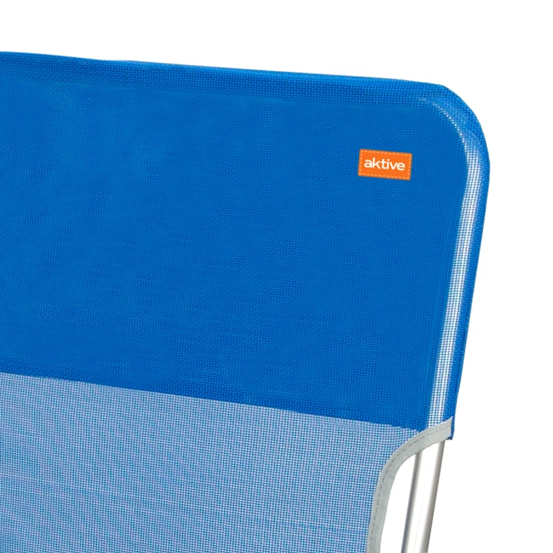 Silla Playa Baja Plegable Aktive Beach Respaldo Fijo, Aluminio y Textileno, 44x40x72 Cm, Azul