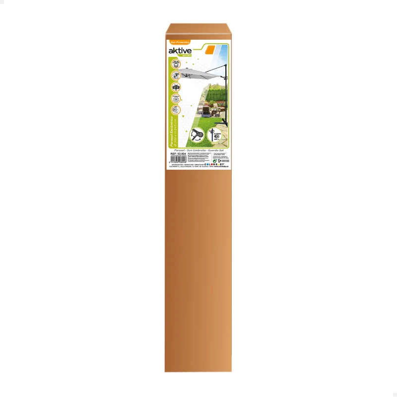 Parasol Excéntrico Mástil Lateral Aluminio, Ø300 Cm, Gris