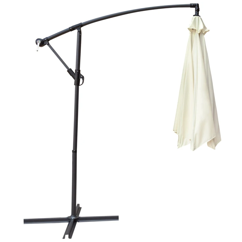 Parasol Excéntrico Banana Aktive Hexagonal, 300x245 Cm, Crema