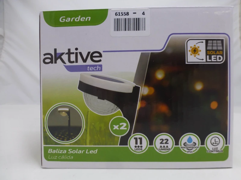 Pack 2 Focos Solares LED Doble Luz Cálida, Ø12x49 Cm, Negro y Blanco
