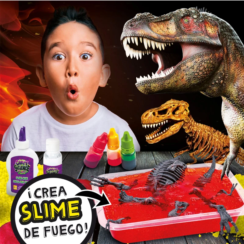 Juego Científico Lisciani Dragones y Dinosaurios Kit Slime y Maquetas, 39x6,5x29 Cm, Multicolor