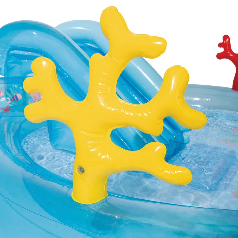 Centro de Juegos Hinchable con Tobogán y Difusor, 193x310x71 Cm, Multicolor