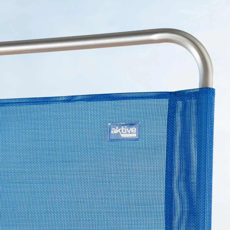 Aktive Silla de Playa Plegable Ultraligera con Asa, 54x8x52 Cm, Azul