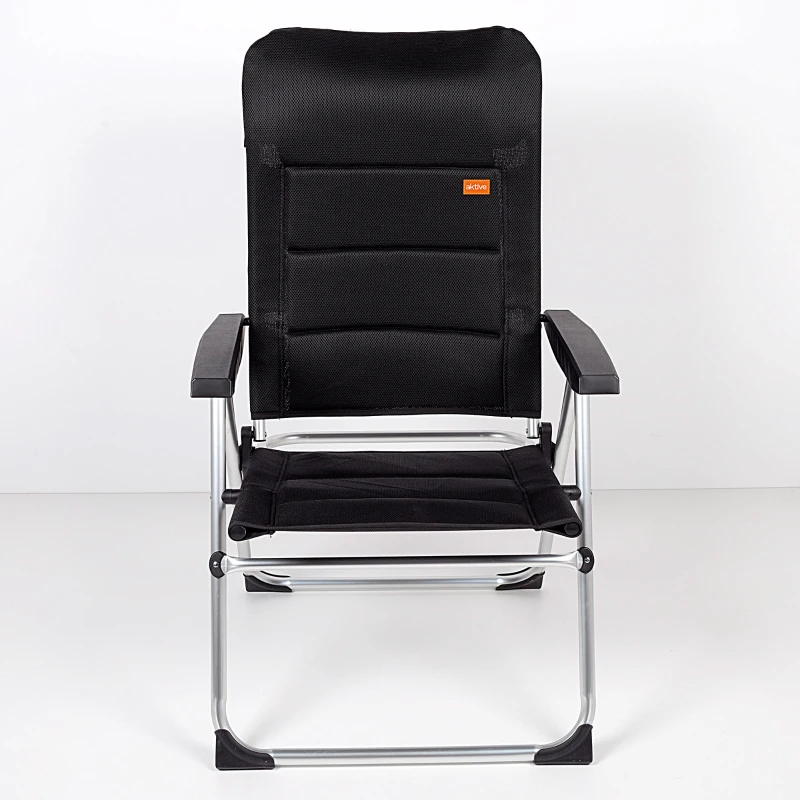 Silla Plegable Acolchada Deluxe Multiposición Aktive Garden, 49x59x105 Cm, Negro