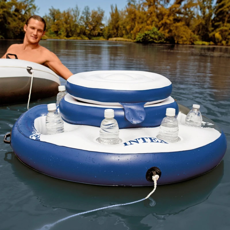 Nevera Flotante Hinchable Mega Chill Intex, Diámetro 89 Cm, Azul