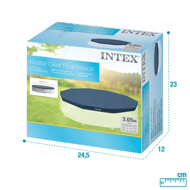 Cobertor Piscina Desmontable Intex para Metal y Prism Frame 305x305x25 Cm, Azul Marino