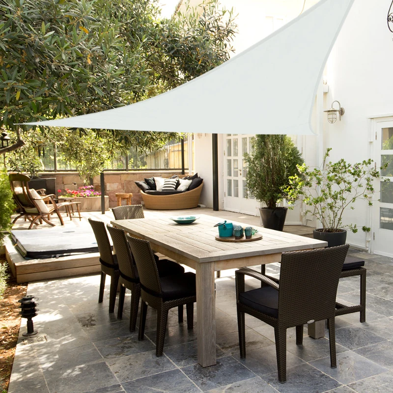 Vela de Sombra Triangular Aktive Garden Poliéster 160 G/m2 UV50, 500x500x500 Cm, Blanco