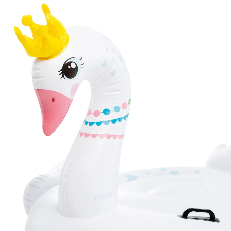 Flotador Piscina Cisne INTEX con Asas, 142x137x99 Cm, Blanco