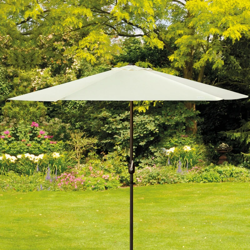 Parasol Hexagonal Mástil Aluminio Ø38 Mm, 270 Cm, Crema