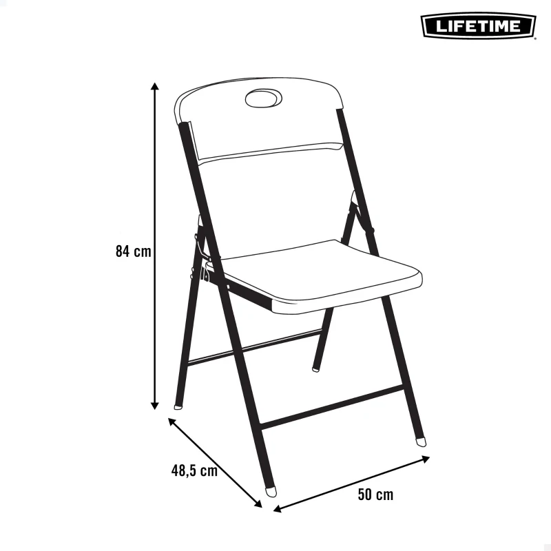 Silla Plegable Lifetime Ligera Ultraresistente 50x48,5x84 Cm, Negro
