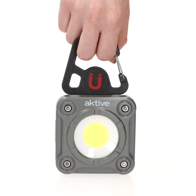 Foco LED Portátil 1000 Lúmenes 3 Posiciones IP44, 12x6x21 Cm, Negro