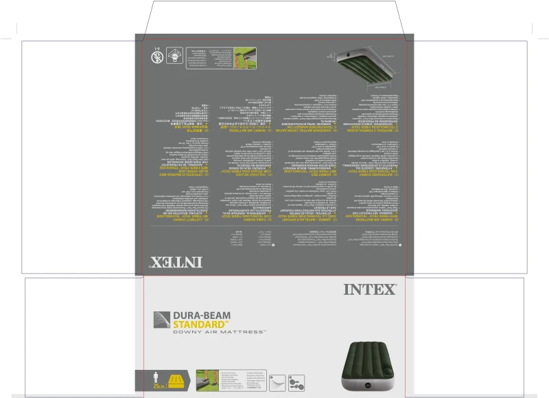Colchón Hinchable Individual INTEX Dura-Beam Fiber-Tech Downy, 191x76x25 Cm, Azul
