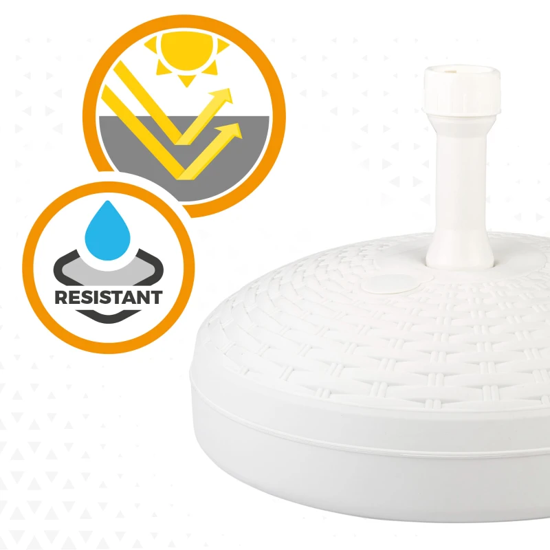 Base para Sombrilla Circular Ajustable 19-33 Mm, 45x45x30 Cm, Blanco