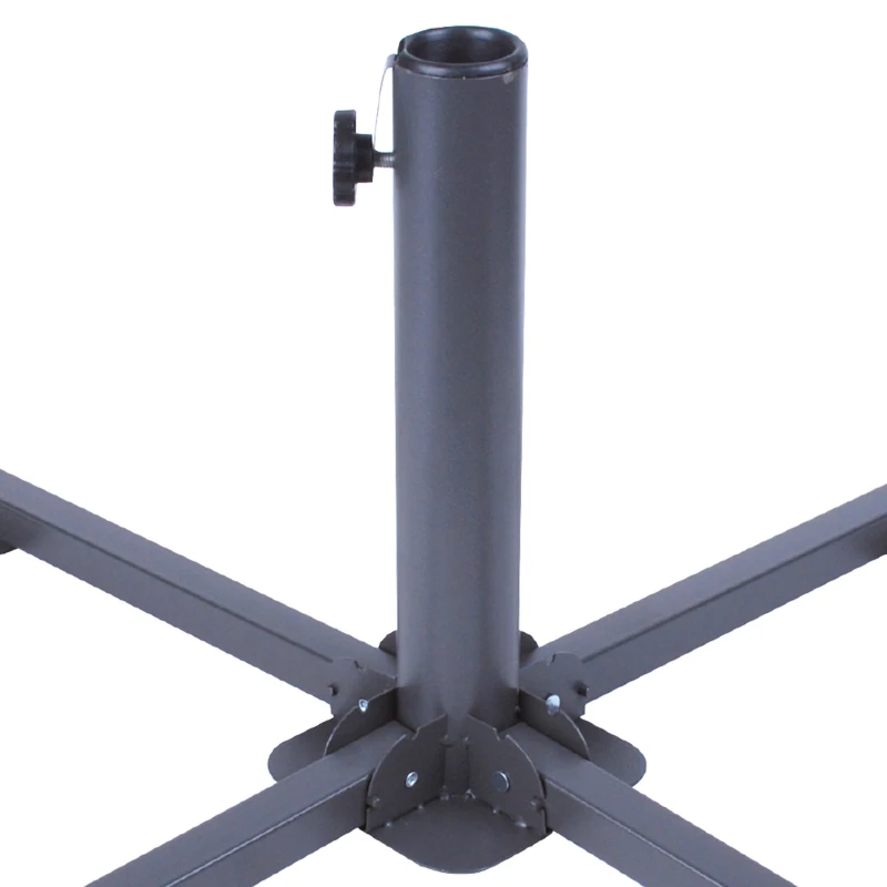 Base en Cruz Aktive Plegable con Tubo Ajustable, 86x86x34 Cm, Negro