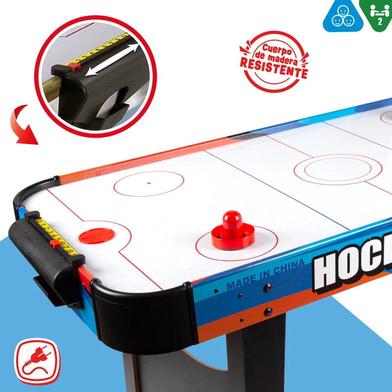 Mesa Air Hockey CB Games con Estructura de Madera, 122x61x75 Cm, Multicolor