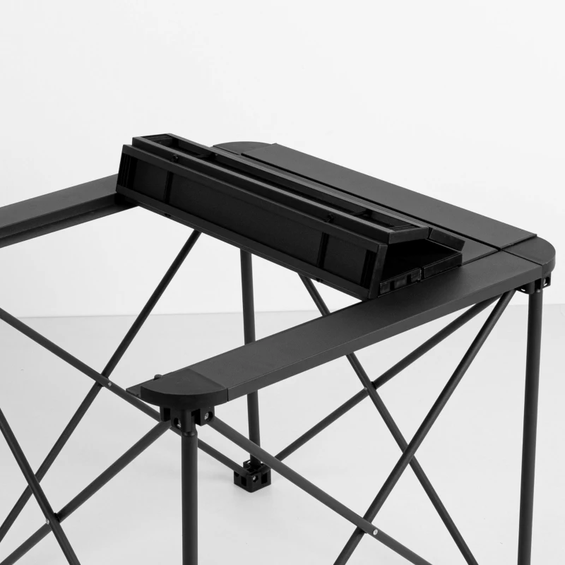 Mesa Plegable Camping Aktive Desmontable Antivuelco Aluminio, 15x12x70 Cm, Negra