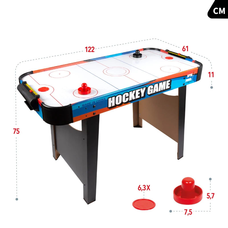 Mesa Air Hockey CB Games con Estructura de Madera, 122x61x75 Cm, Multicolor