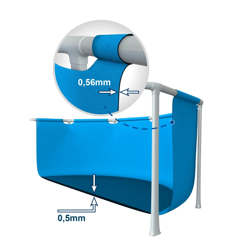 Piscina Tubular Rectangular Metal Frame con Depuradora 2.006 L/h, 450x220x84 Cm, Azul