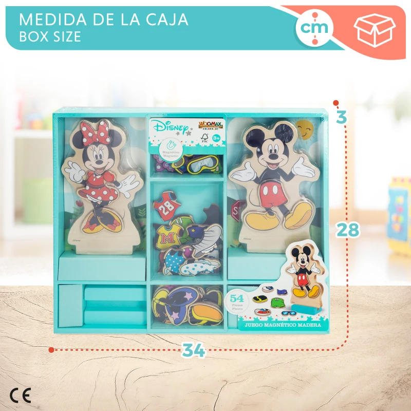 Juego Magnético de Madera Woomax Disney, 34x3x28 Cm, Multicolor