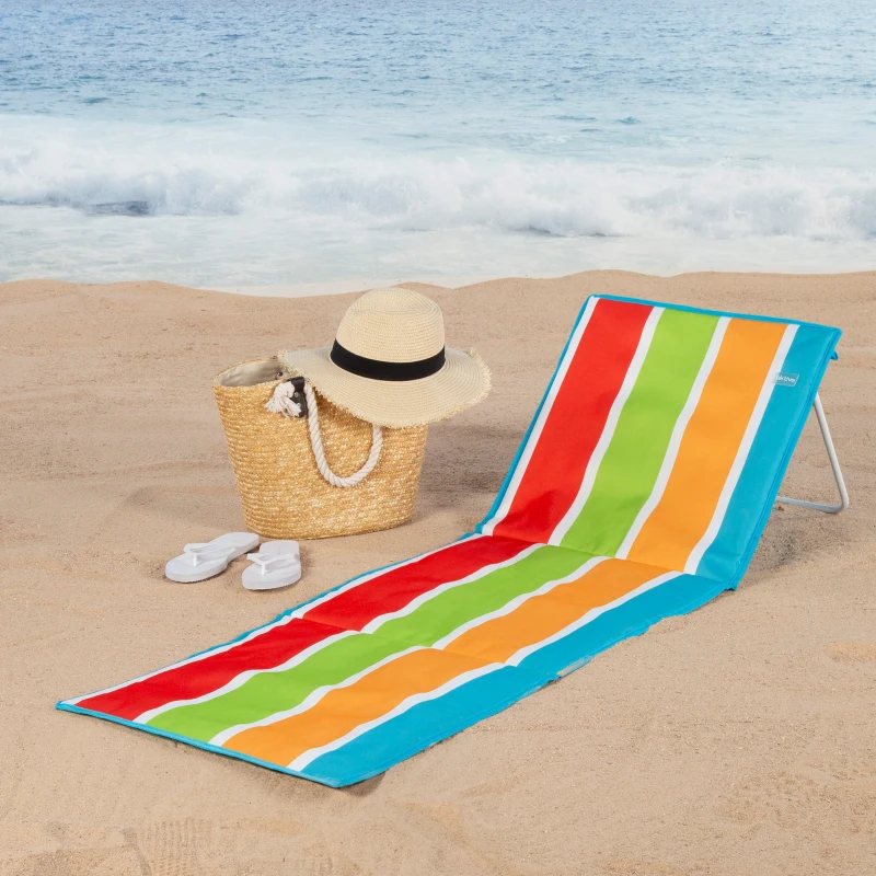 Esterilla de Playa Aktive Acolchada Reclinable, 52x5x52 Cm, Multicolor