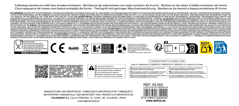 Barbacoa Sobremesa Sin Humo 2 en 1, Ø34x22 Cm, Negra