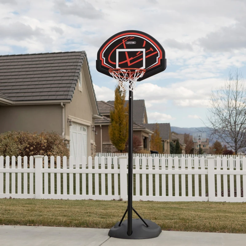 Canasta de Baloncesto Portátil Ultrarresistente 81x58x165-222 Cm, Negro y Naranja