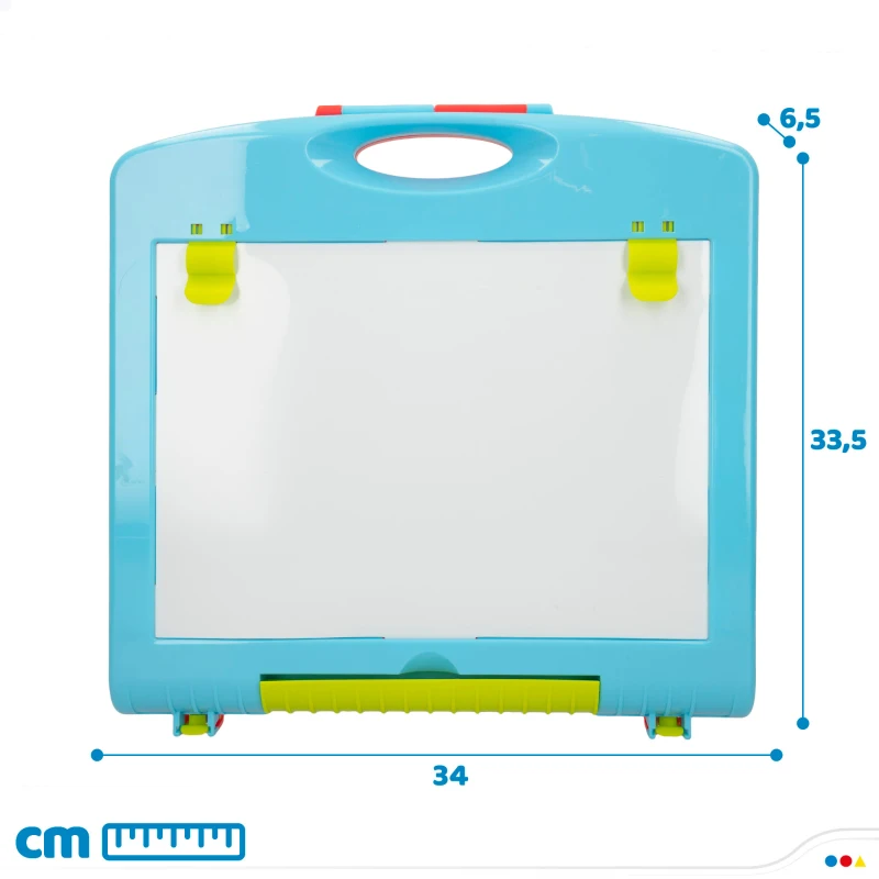 Pizarra Infantil Doble Cara 3 en 1 Plegable, 34x6,5x33,5 Cm, Multicolor