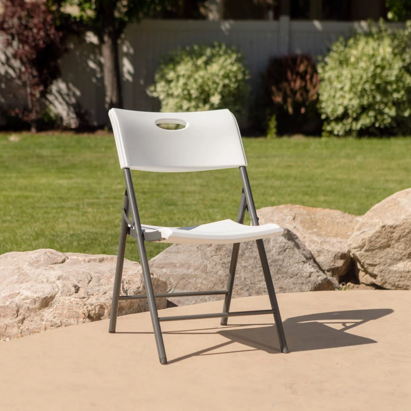 Pack 4 Sillas Plegables Lifetime Ligeras y Resistentes, 50x58x82,5 Cm, Blanco