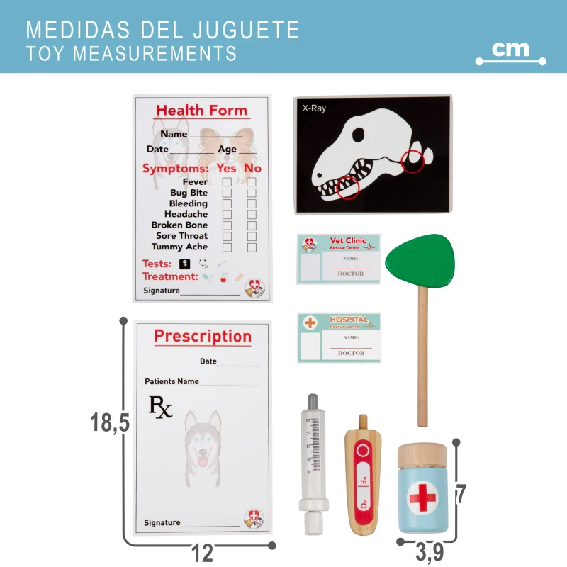 Hospital de Juguete Teamson 3 en 1 de Madera, 47,5x47,5x75,5 Cm, Natural