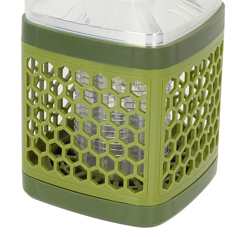 Lámpara Antimosquitos 2 en 1 Portátil con Carga Solar y USB, 11x11x21,5 Cm, Verde