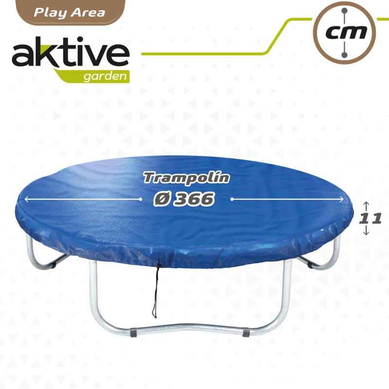 Funda Colchoneta Elástica Aktive Repelente al Agua y Protección UV, 366x366x11 Cm, Azul