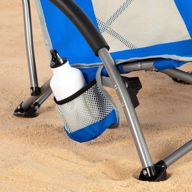 Silla Plegable de Playa Aktive Compacta Carga 110 Kg, 50x51x67 Cm, Azul