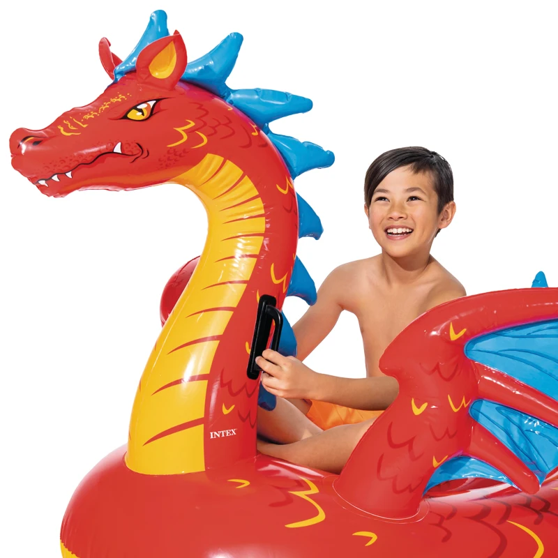 Flotador Hinchable Dragón Intex con Asas, 198x173 Cm, Multicolor