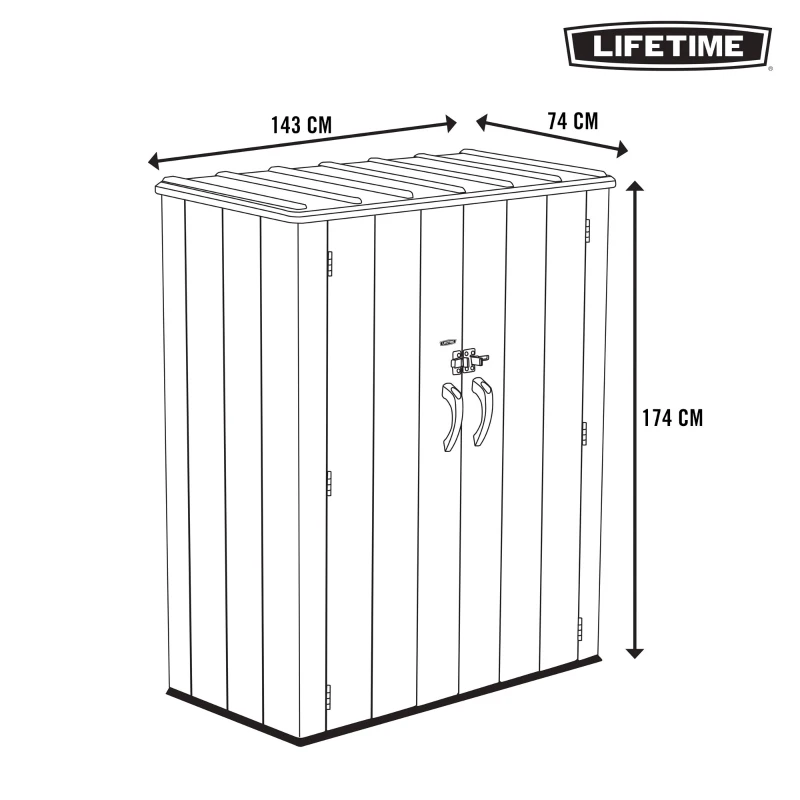 Armario Exterior Ultrarresistente Lifetime, 143x74x174 Cm, Marrón